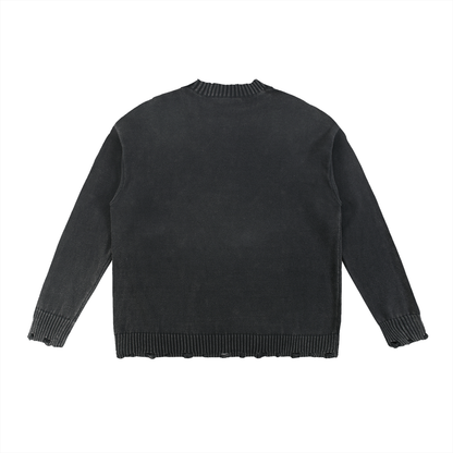 DOAP Hippo Skateboard Hand-Frayed Sweater